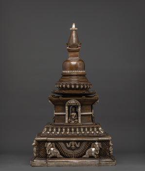 Large Oxidized Copper Stupa
