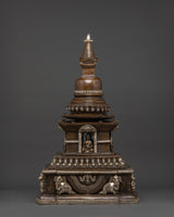 Large Oxidized Copper Stupa