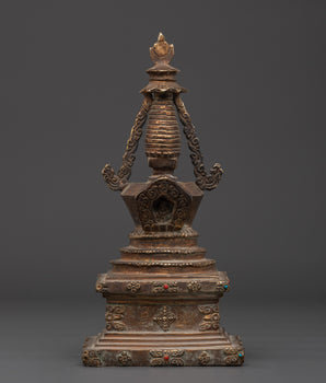 Stupa Symbol of Peace | Sacred Gold Plated Stupa