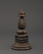 Antique Finish Oxidized Copper Stupa