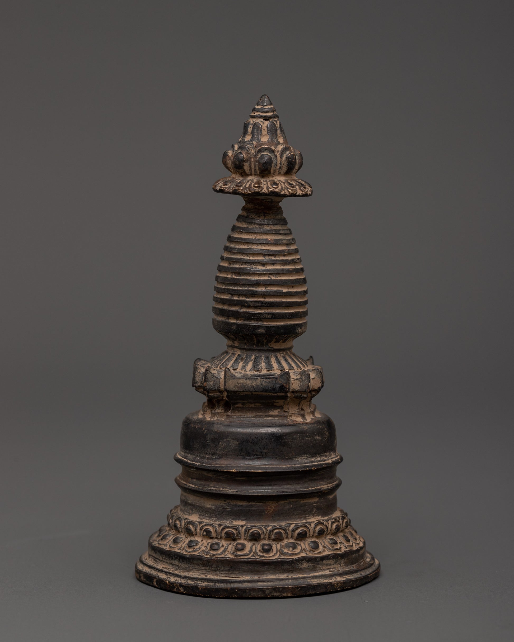 Antique Finish Oxidized Copper Stupa