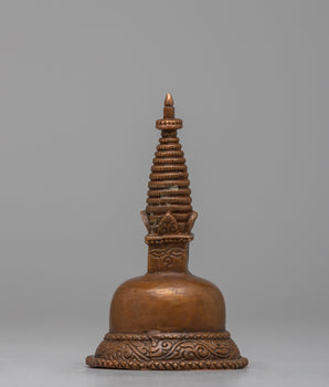 Oxidized Copper Buddhist Stupa
