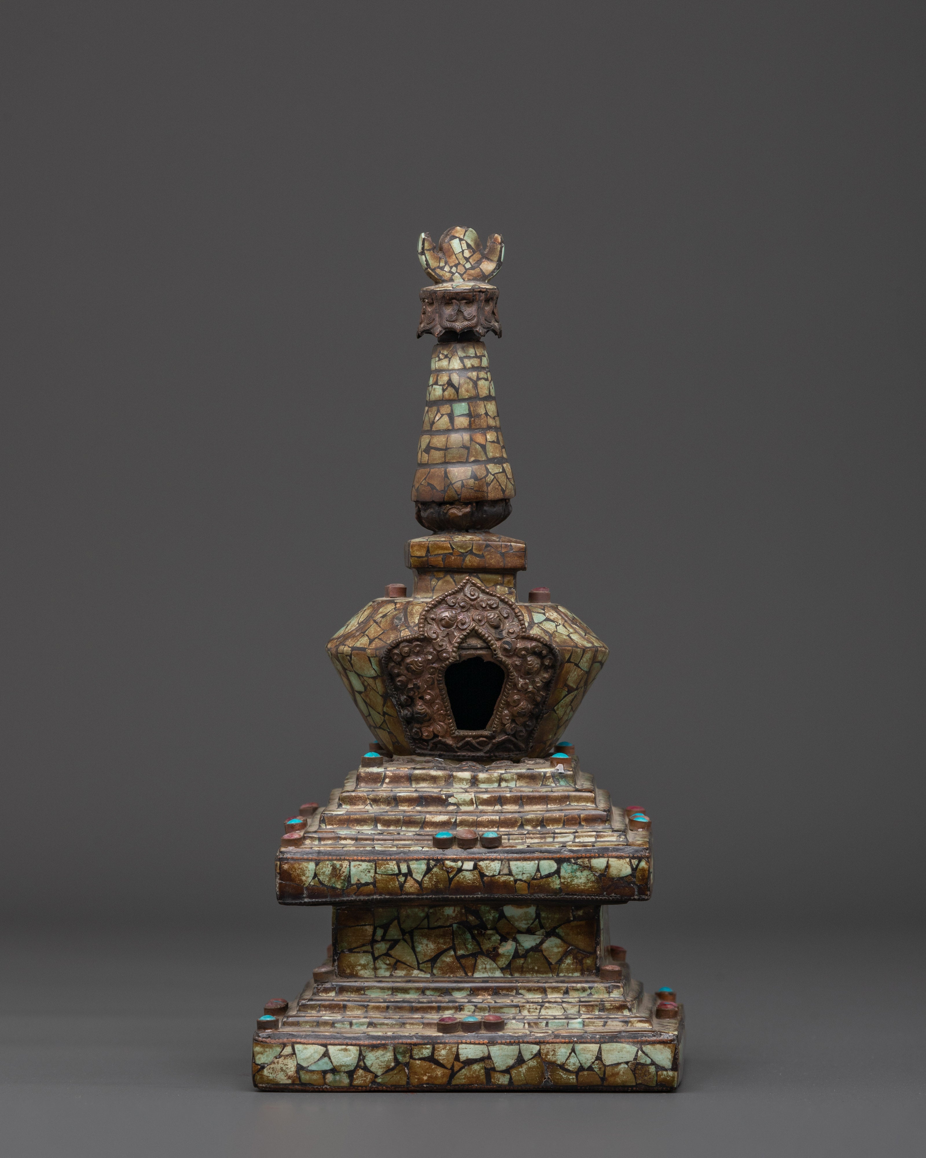 Tibetan Buddhist Copper Stupa