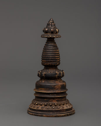 Tibetan Stupa with Antique Finish