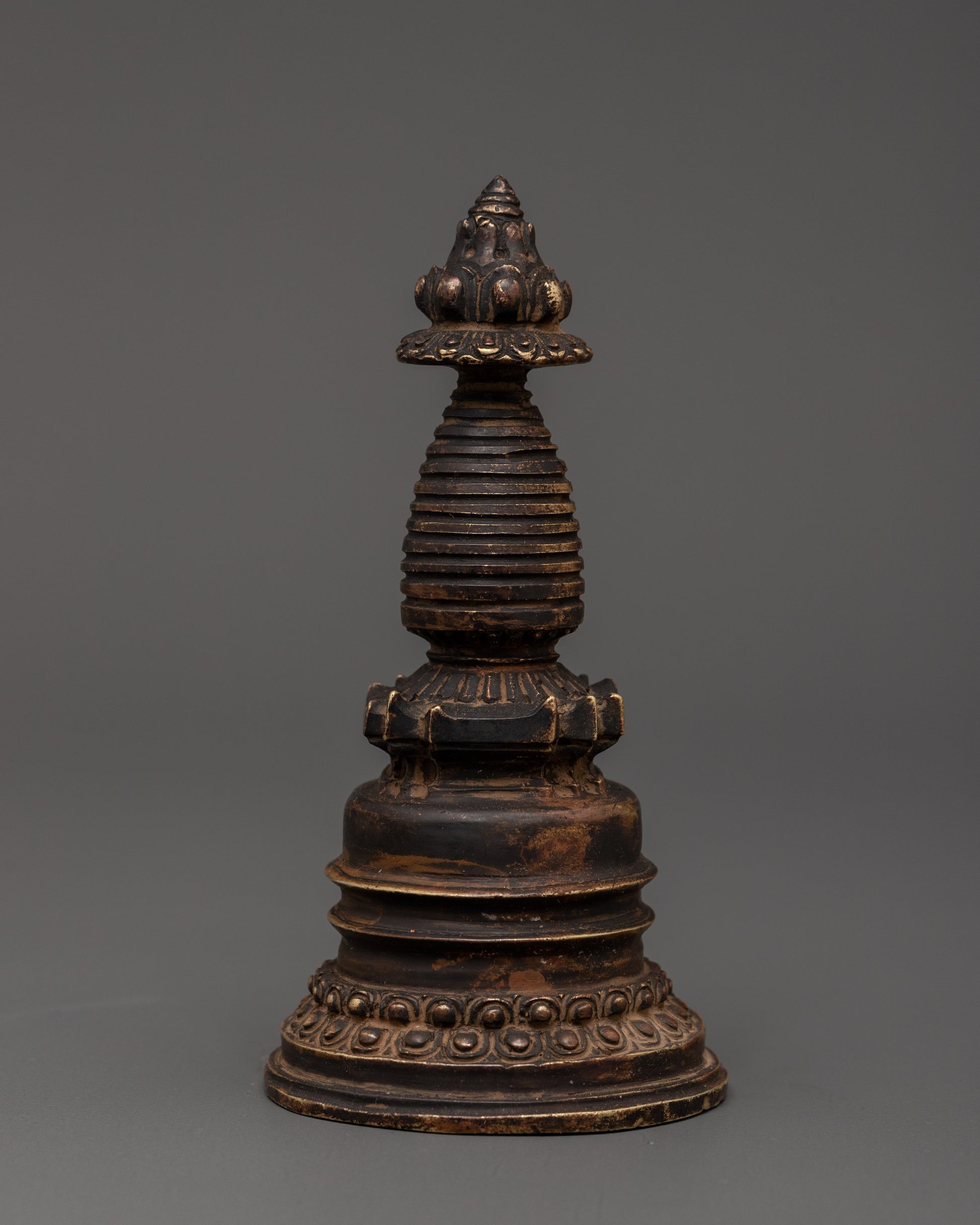 Tibetan Stupa with Antique Finish