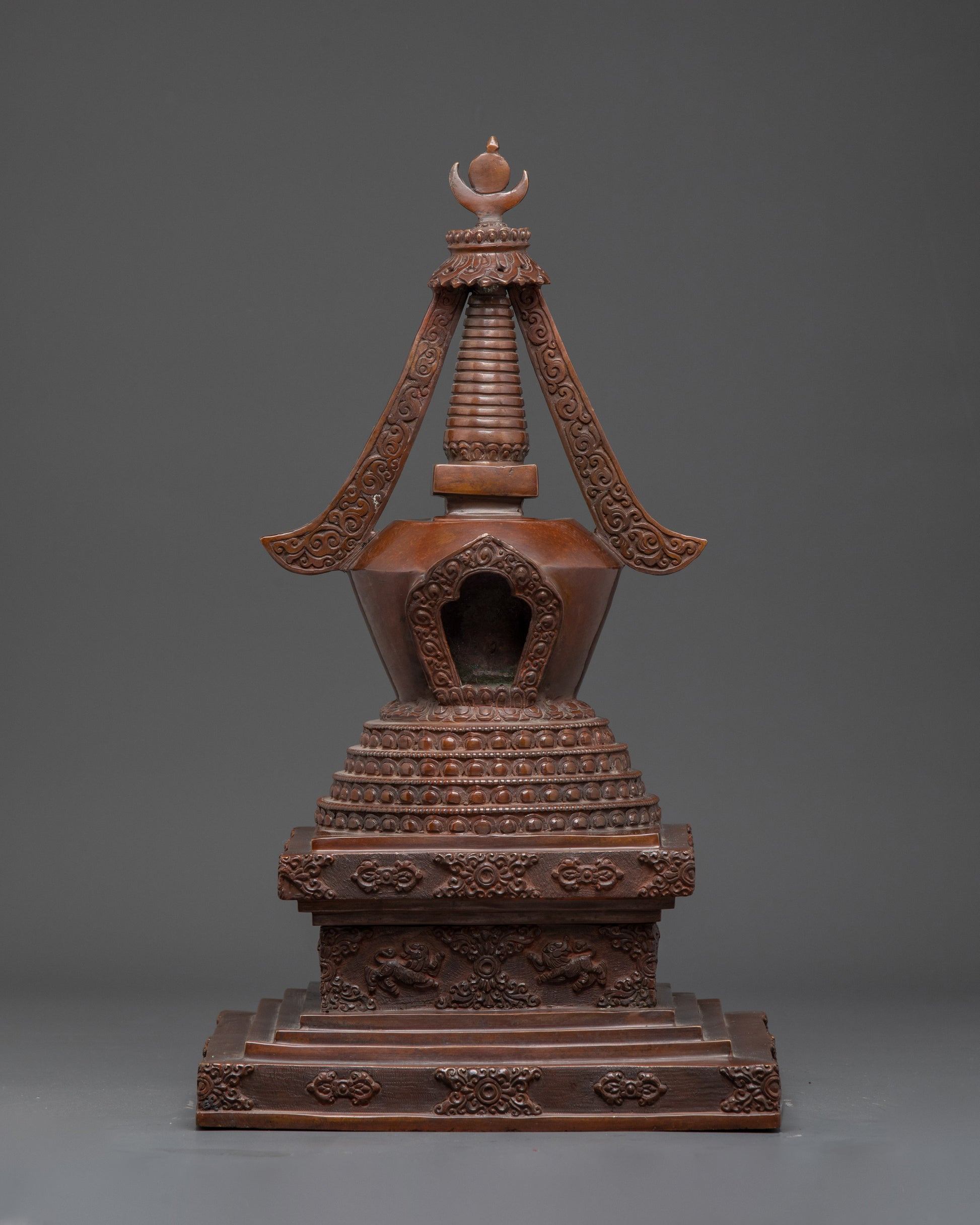 Copper Oxidized Handcrafted Stupa