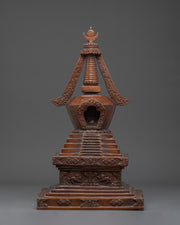 Oxidized Copper Tibetan Stupa