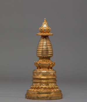 Gold Plated Sacred Buddhist Stupa