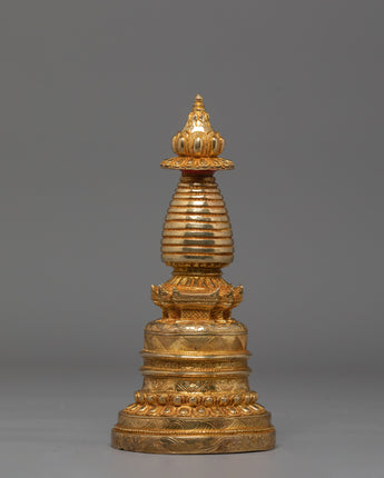 Gold Plated Sacred Buddhist Stupa