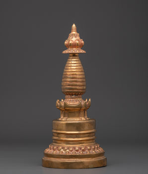 Gold Glided Buddhist Stupa | Sacred Decor for Meditation