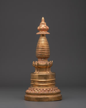 Gold Glided Buddhist Stupa | Sacred Decor for Meditation