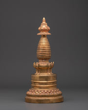 Gold Glided Buddhist Stupa | Sacred Decor for Meditation