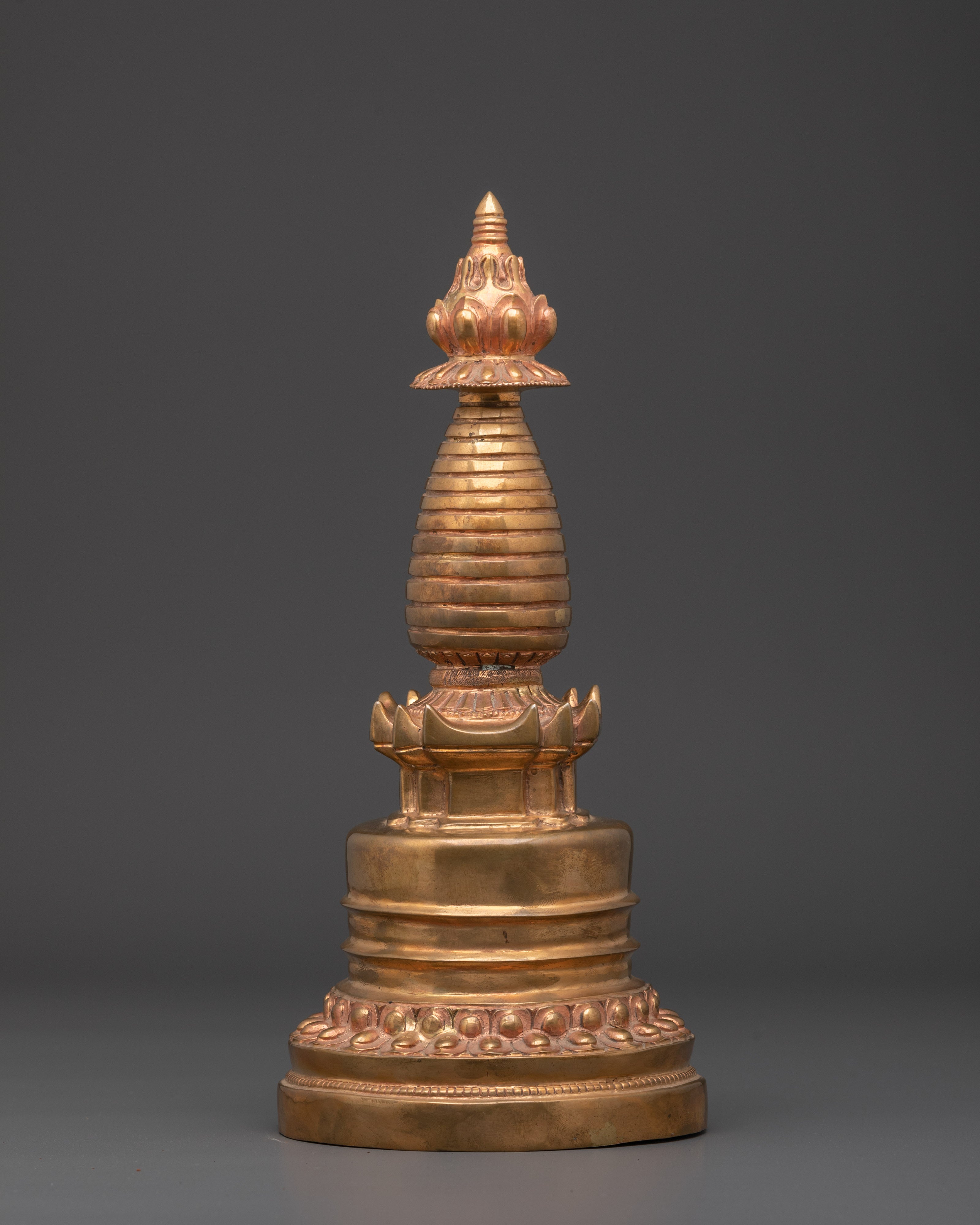 Gold Glided Buddhist Stupa | Sacred Decor for Meditation