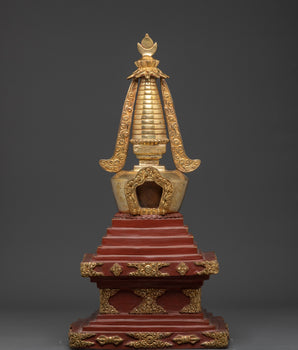 Gilded Tibetan Buddhist Stupa