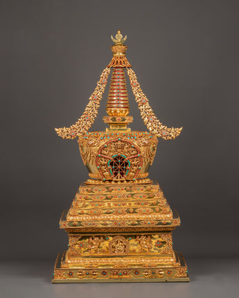 handcrafted-gold-plated-tibetan-stupa-for-sacred-spaces