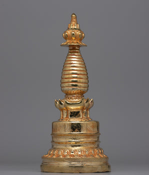 Handmade Gold-Plated Tibetan Stupa
