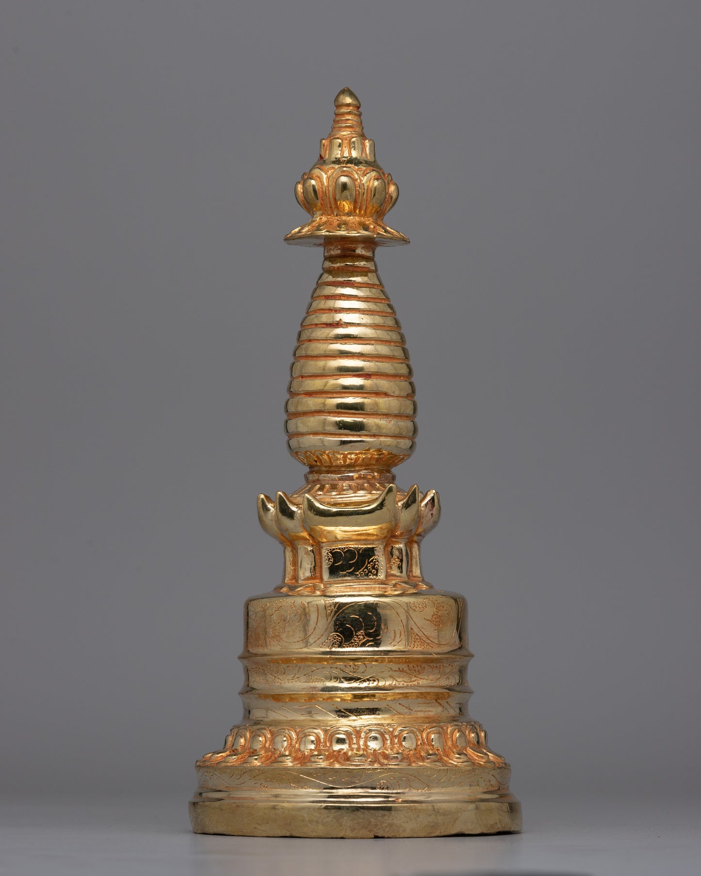 Handmade Gold-Plated Tibetan Stupa