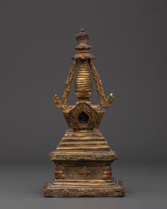 Gold Plated Himalayan Stupa