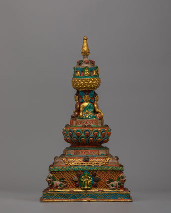 Handcrafted Buddha Carved Stupa