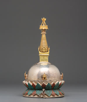24k Gold Plated Tibetan Stupa