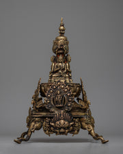 Brass Stupa with Buddha Statues