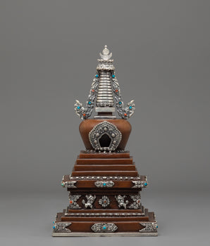 Oxidized Copper Stupa for Ceremonies