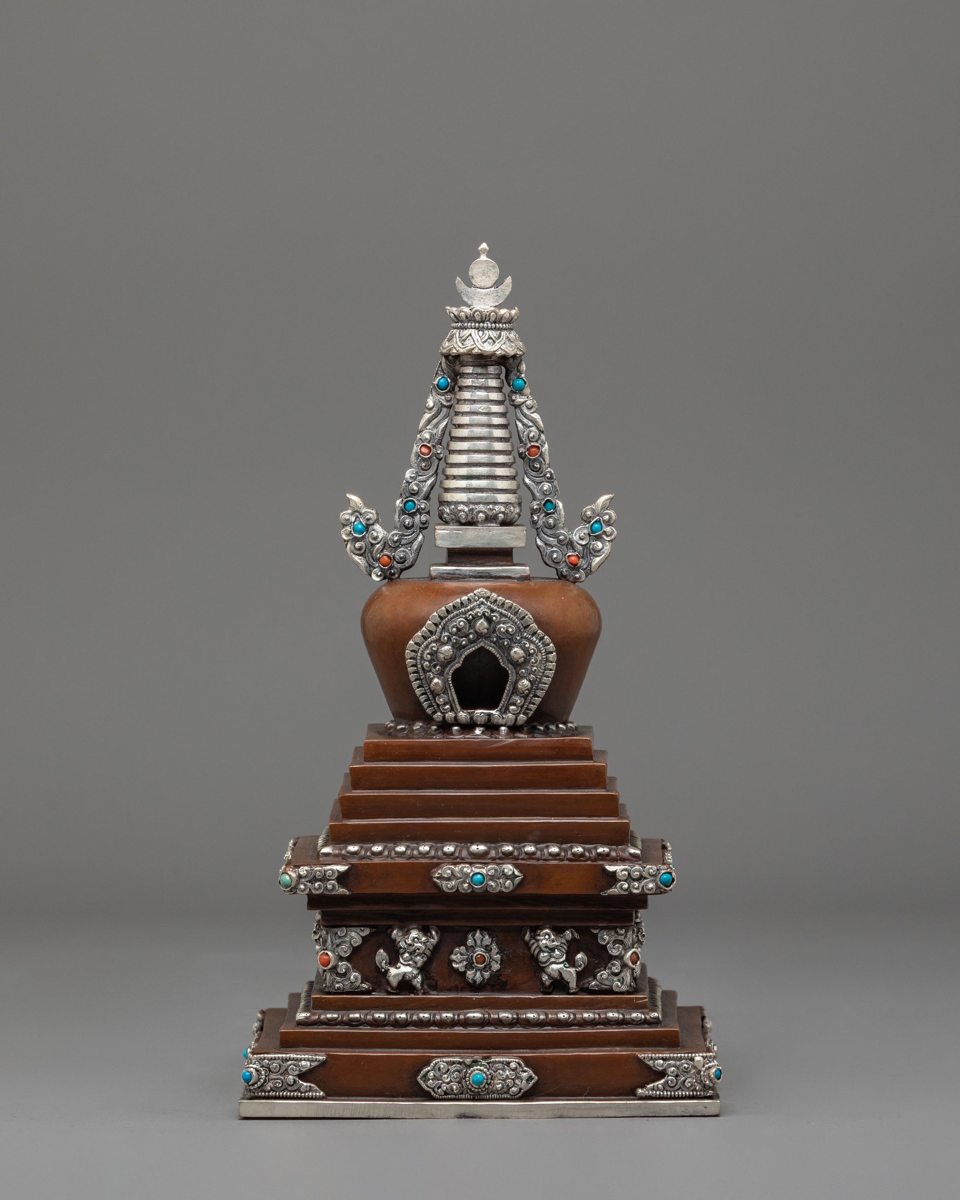 Oxidized Copper Stupa for Ceremonies