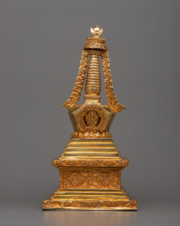 Gold-Adorned Buddha Stupa