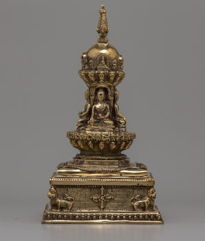 Brass Stupa Statue 