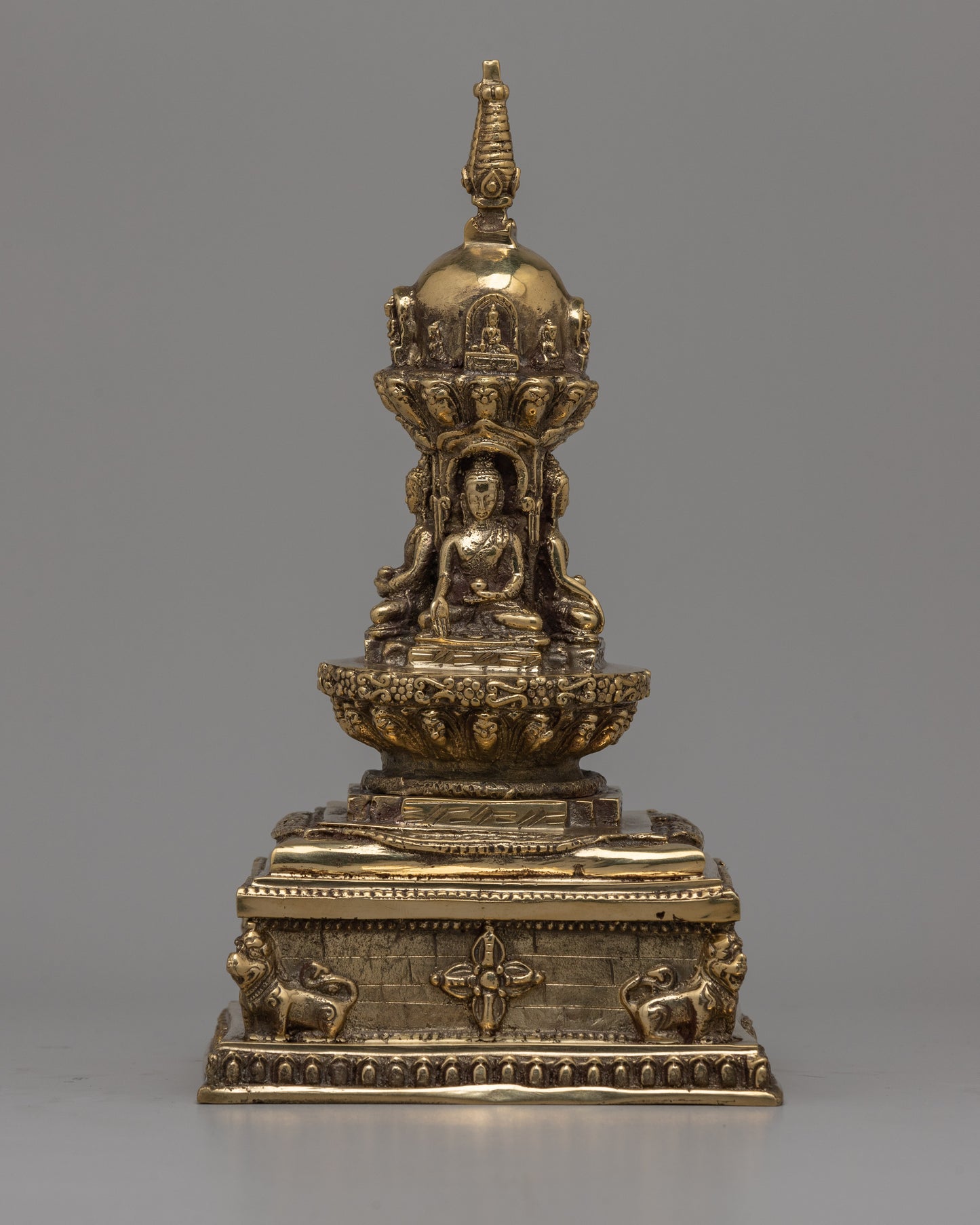 Brass Stupa Statue 