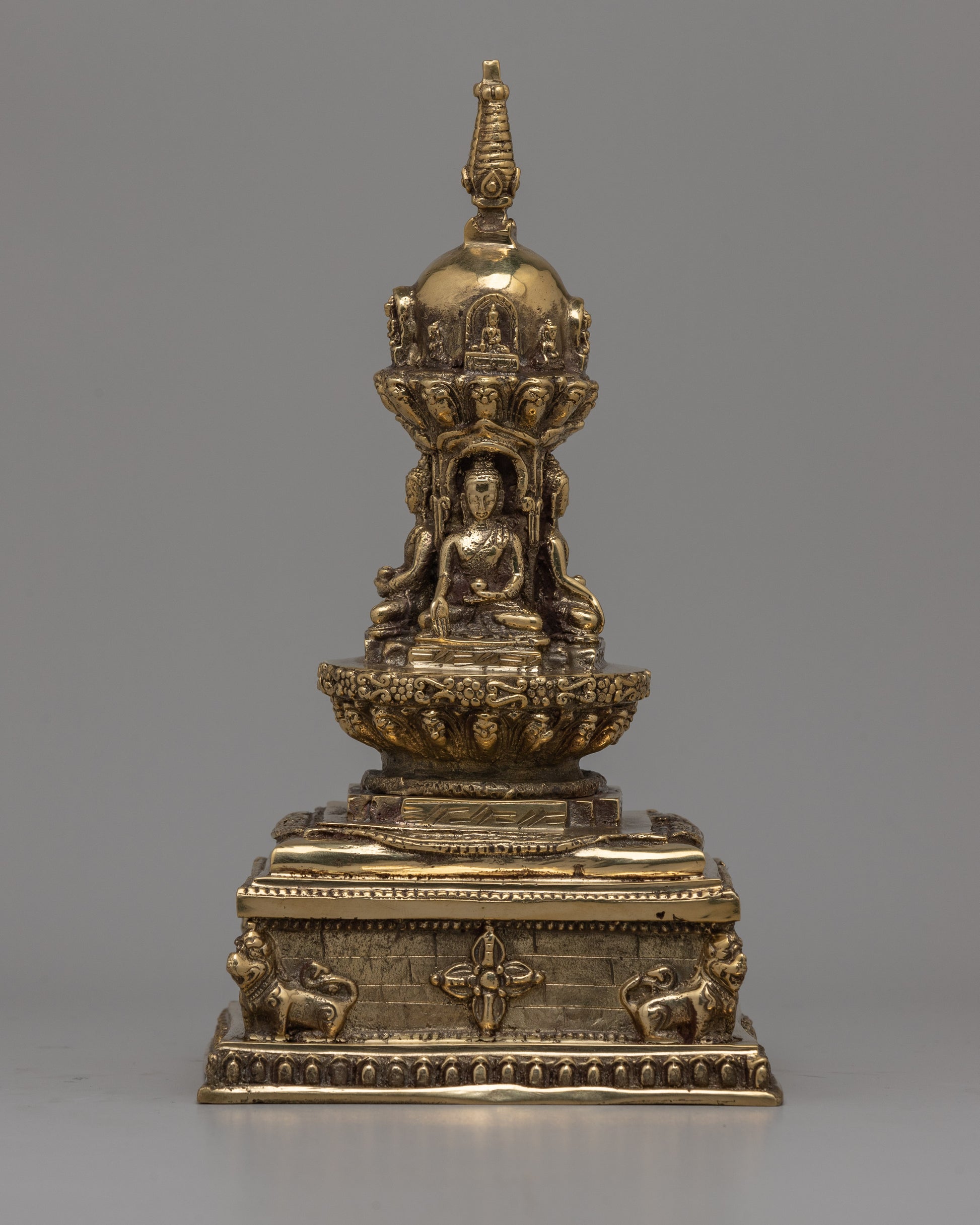 Brass Stupa Statue 