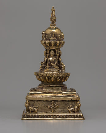 Brass Stupa Statue 