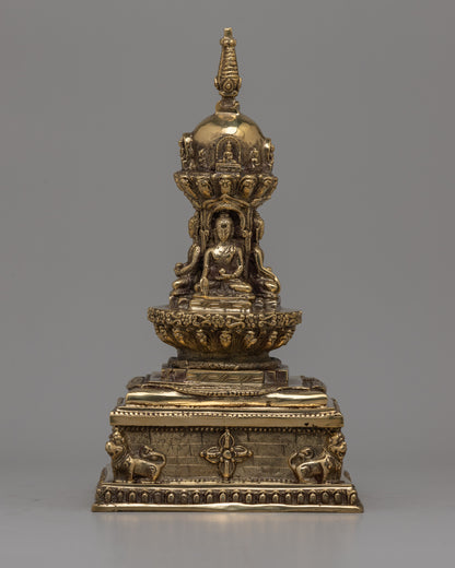 Brass Stupa Statue 