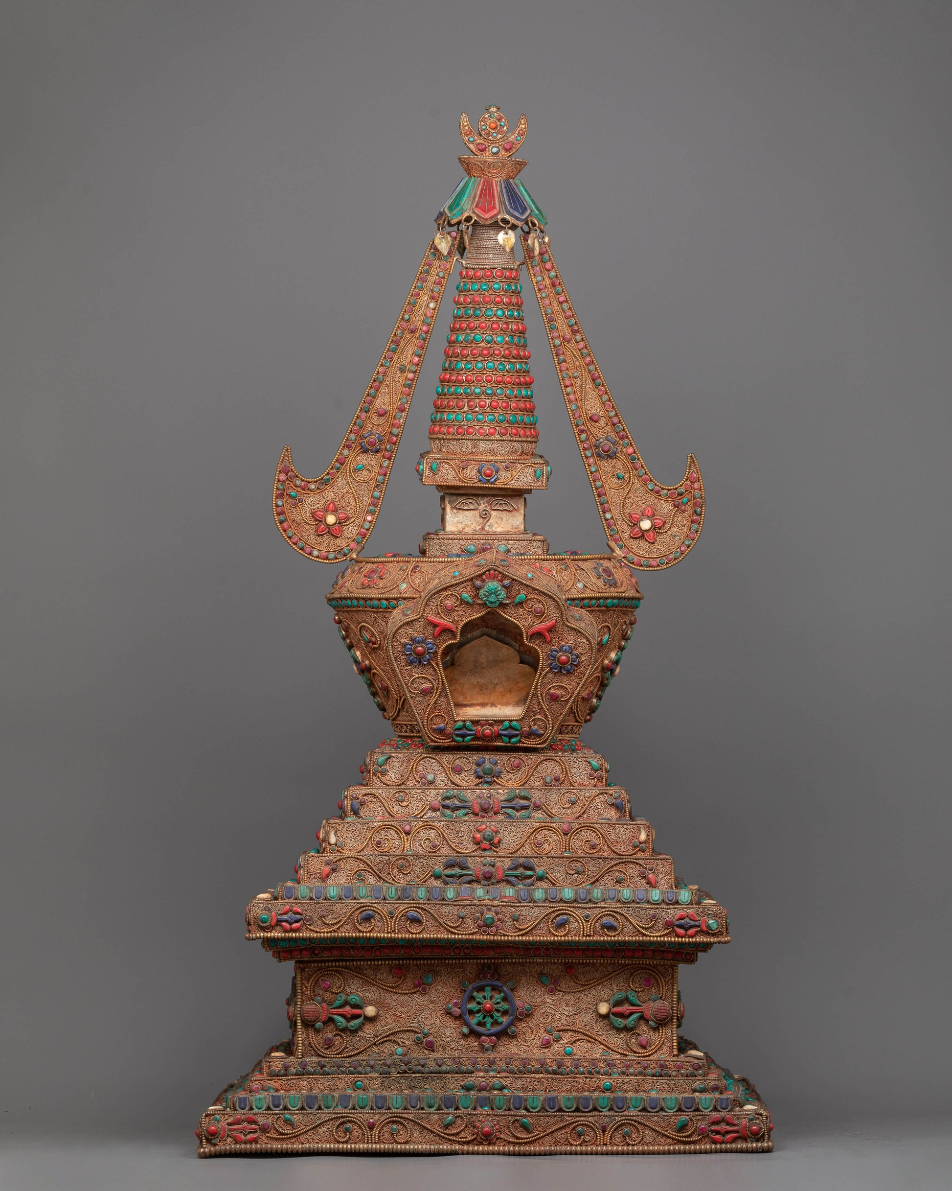 Copper Stupa Tibetan Altar