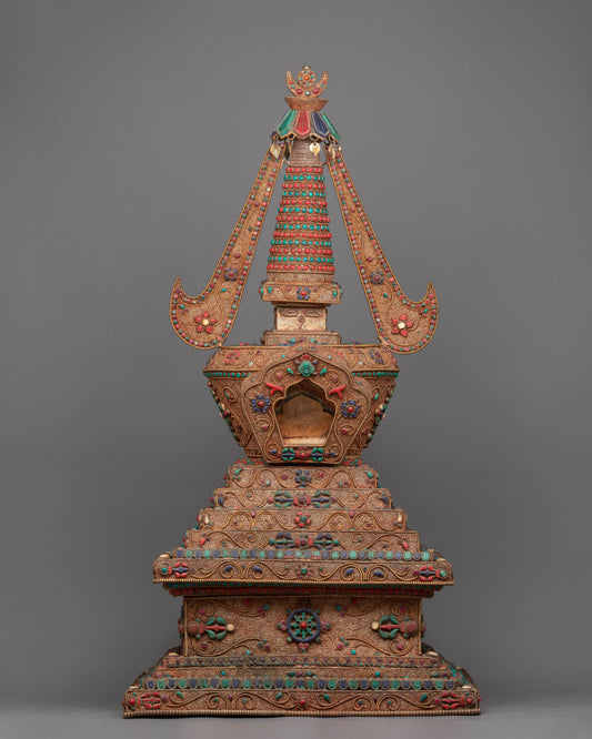 Copper Stupa Tibetan Altar