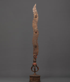 Handcrafted Copper and Iron Sword with Skull Engraving