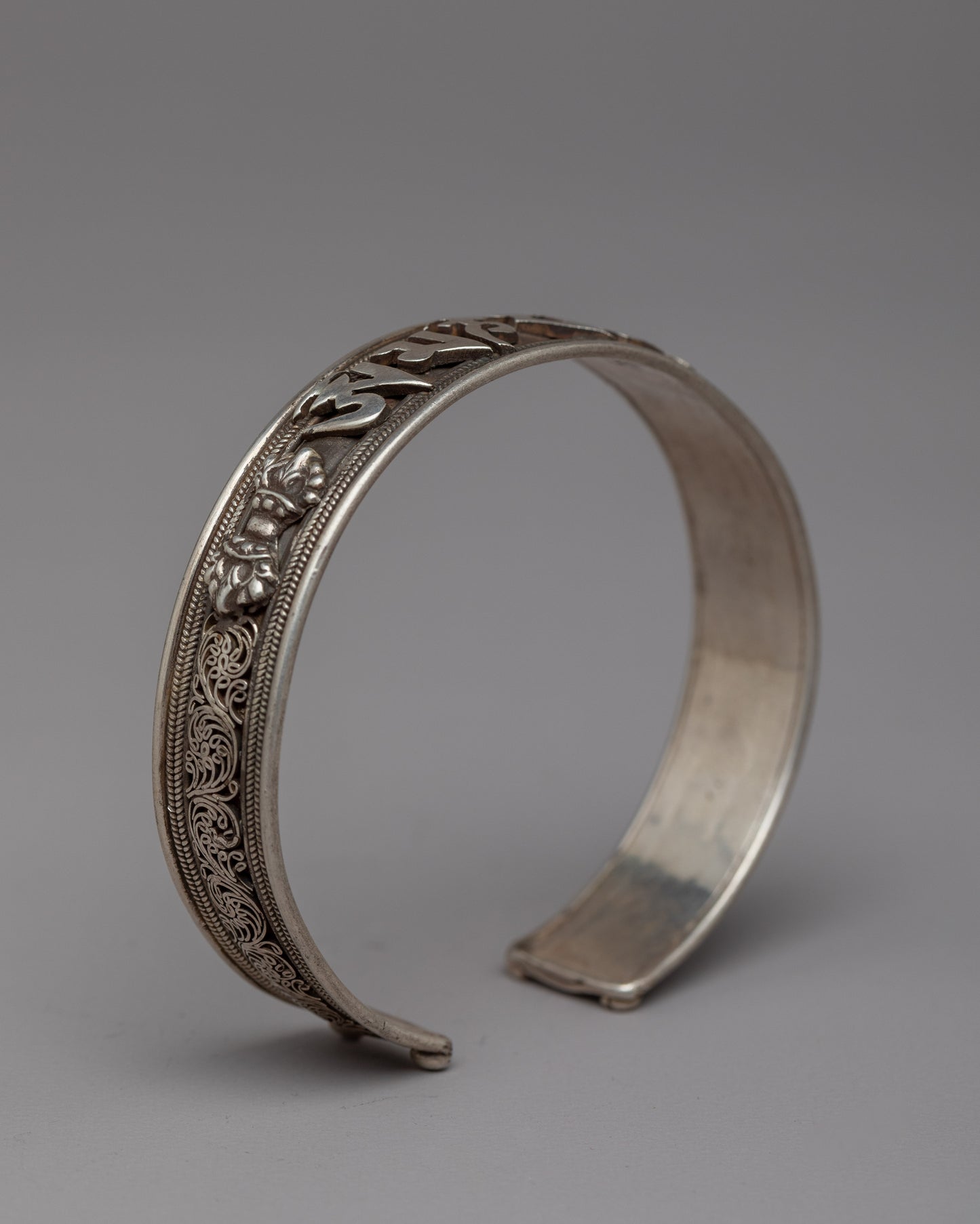 Handmade Tibetan Silver Cuff Bracelet | Exquisite Artistry and Timeless Elegance