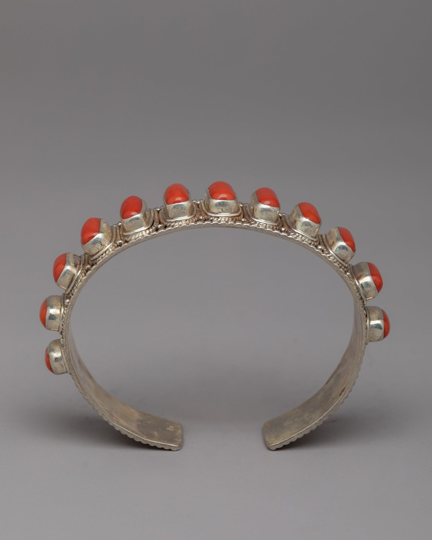 Tibetan Buddhist Bracelet with Red Coral Stone | Sacred Symbol of Strength and Protection