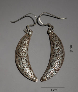 Crescent Moon Earrings |  Intricate Design Meets Celestial Beauty