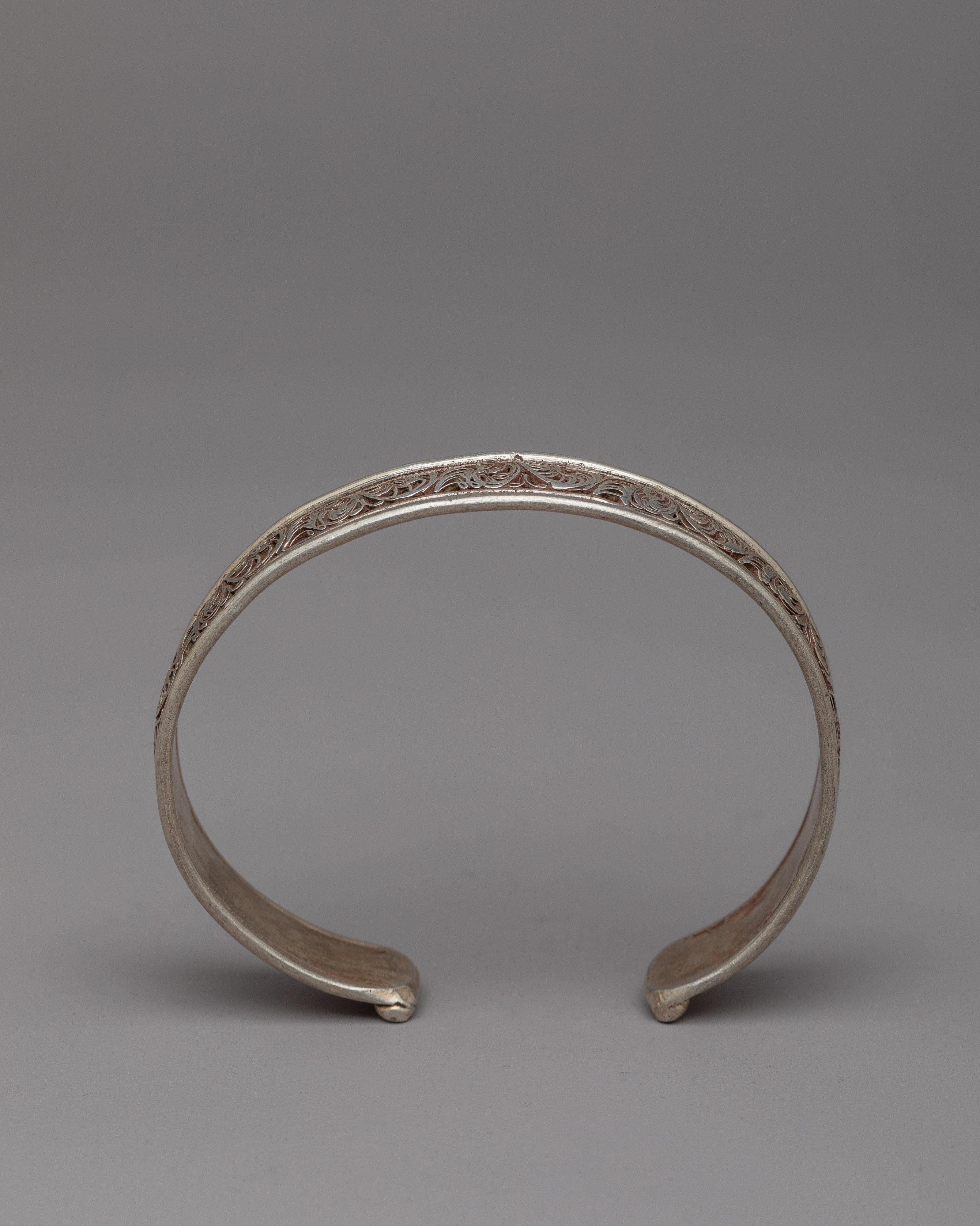 Sterling Silver Cuff Tibetan Bracelet | Handmade Artistry for a Fashionable Statement