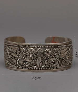 Tibetan Sterling Silver Bracelet for Men and Women | Buddhist Stylish and Durable Accessory