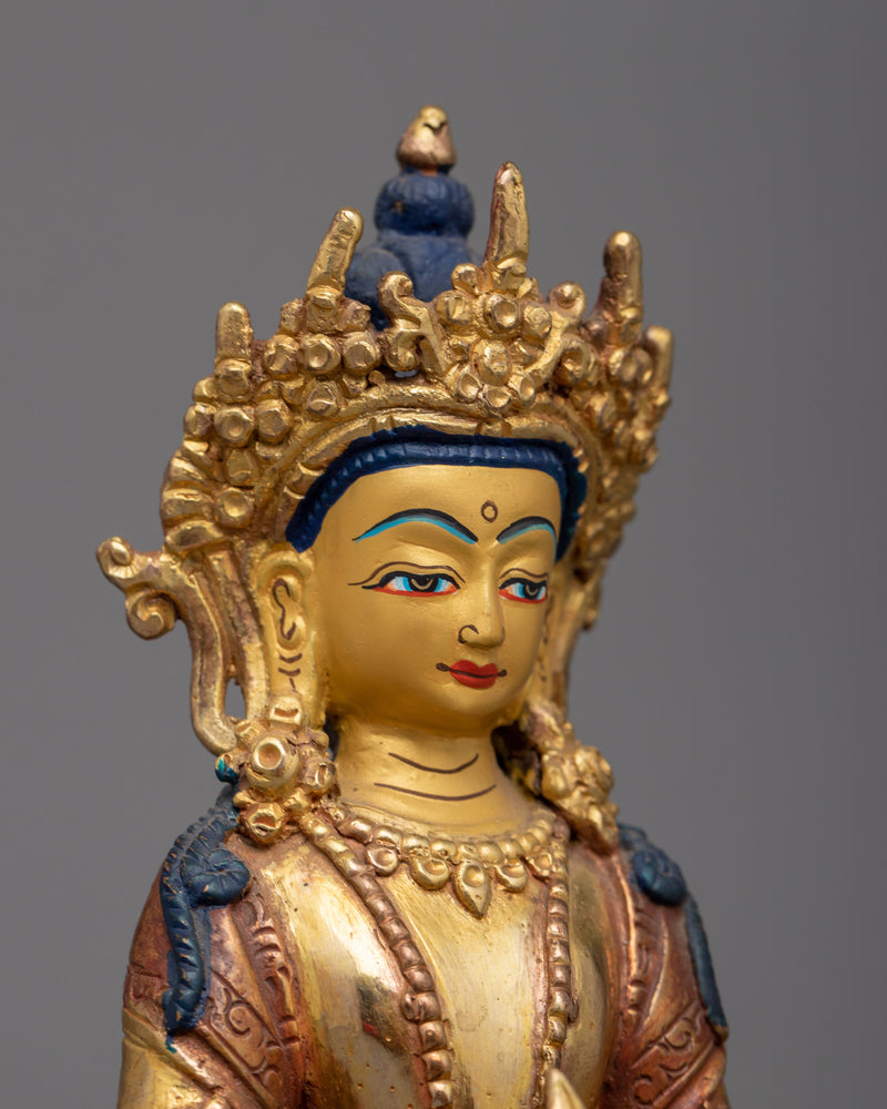 Amitabha Buddha of Pure Land Statue | Enhanced with 24K Gold Plating for Divine Radiance