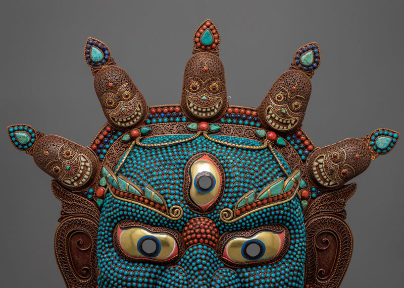 Tibetan Bhairav Mask | Handcrafted Symbol of Wrathful Deity