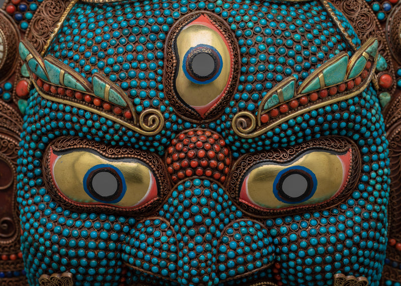 Tibetan Bhairav Mask | Handcrafted Symbol of Wrathful Deity