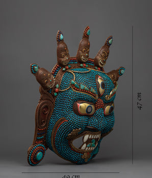 Tibetan Bhairav Mask | Handcrafted Symbol of Wrathful Deity