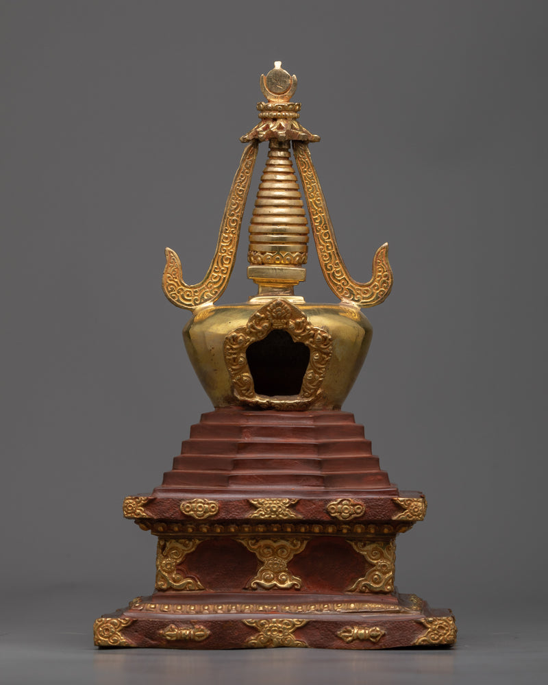 Spiritual Buddhist Stupa Set | Unique Handmade Artisan Sculptures