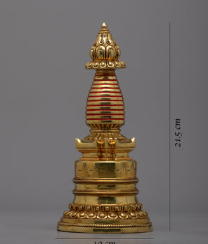 Tibetan Golden Stupa | Sacred Art from the Himalayan Buddhist