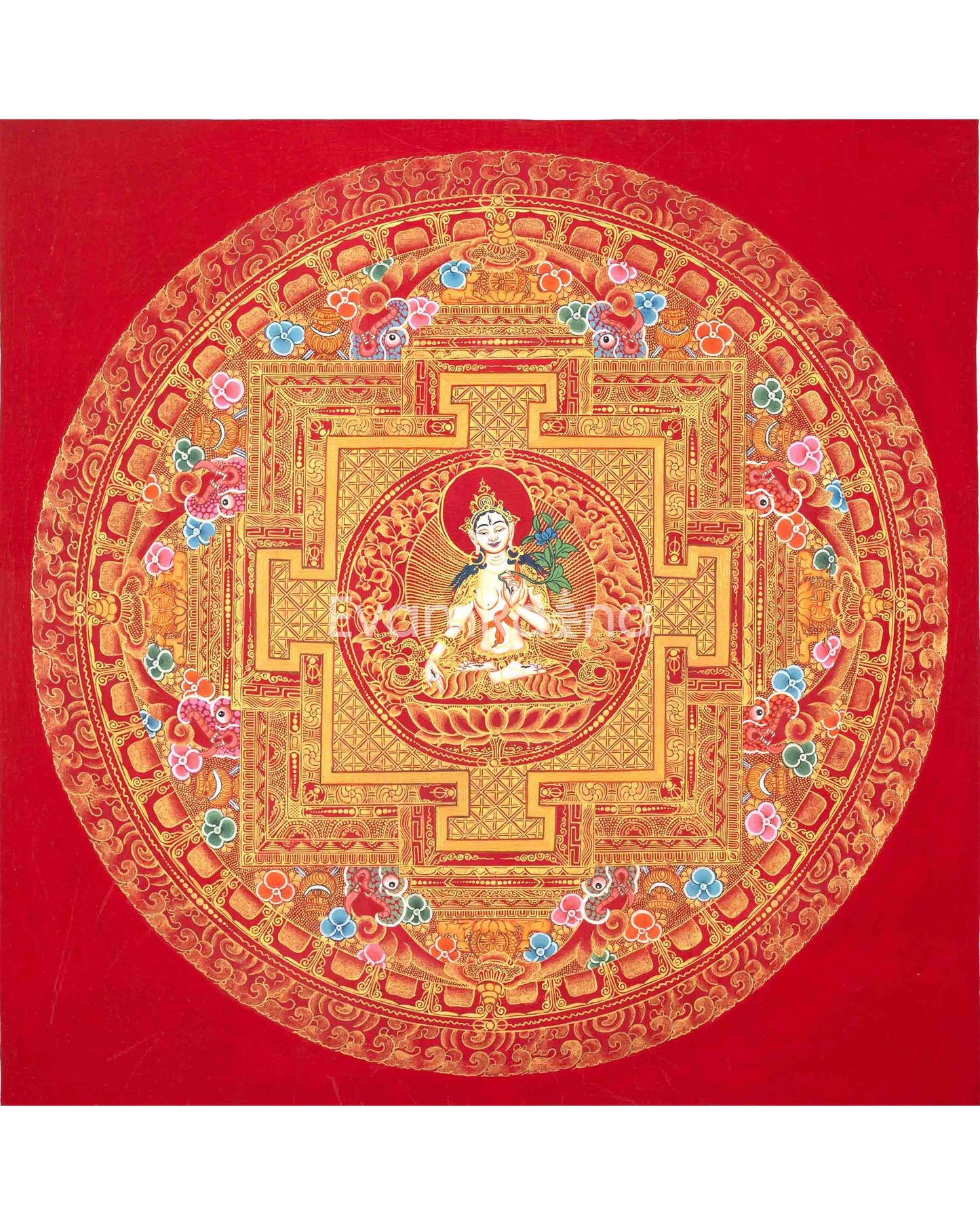 White Tara Mandala | Traditional Buddhist Art | Tibetan Wall Decoration Painting