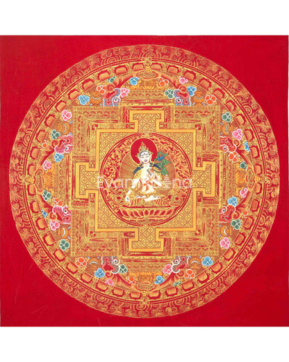 White Tara Mandala | Traditional Buddhist Art | Tibetan Wall Decoration Painting