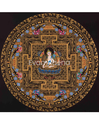 Original Hand Pained White Tara Mandala Thangka